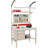 Global Industrial 48"W x 30"D Production Workbench - Laminate Safety Edge Complete Bench - Tan