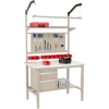 Global Industrial 48"W x 30"D Production Workbench - ESD Safety Edge Complete Bench - Tan