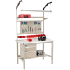 Global Industrial 48"W x 30"D Production Workbench - ESD Square Edge Complete Bench - Tan