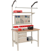 Global Industrial 48"W x 30"D Production Workbench - Shop Top Square Edge Complete Bench - Tan