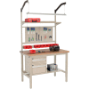 Global Industrial 48"W x 30"D Production Workbench - Shop Top Safety Edge Complete Bench - Tan