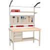 Global Industrial 60"W x 30"D Production Workbench - Maple Safety Edge Complete Bench - Tan
