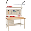 Global Industrial 60"W x 36"D Production Workbench - Birch Square Edge Complete Bench - Tan