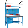 Global Industrial™ 72 x 36 Production Workbench - Phenolic Safety Edge Complete Bench - Blue