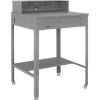Global Industrial™ Flat Surfaced Shop Desk w/ Pigeonhole Riser, 34-1/2"W x 30"D, Gray