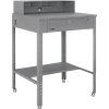 Global Industrial Flat Surfaced Shop Desk w/ Pigeonhole Riser, 34-1/2"W x 30"D, Gray
