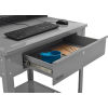 Shop Desk w Pigeonhole Compartments, Flat Top 34-1/2"W x 30"D - Gray