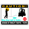 Beware of Forklift Traffic Safety Warning Sign - 12" x 9" Plastic