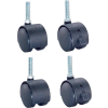 Nexel® CA2BN4 (2) Swivel (2) Swivel Brake Stem Casters, 2" Nylon, Set of (4), 300 lb Capacity