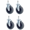 Nexel® CA4S4 (4) Swivel Stem Casters, 4" Rubber, Set of (4), 500 lb Capacity