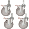 Nexel® CA5BP4 (4) Swivel Brake Stem Casters, 5" Polyurathane, Set of (4), 1200 lb Capacity