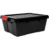 Quantum Heavy-Duty Latch Container with Lid 21"Lx15-7/8"x7-3/4"H Black Price Each - Pkg Qty 6