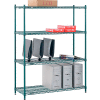 Nexel® Poly-Green® Wire Shelving Starter, 48W" x 12"D x 63"H
