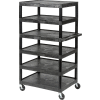 Luxor® BC60 Plastic Shelf Truck 32 x 24 x 58-1/4, 6 Shelves, Black