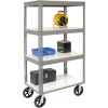 Global Industrial® Boltless Shelf Truck w/4 Shelves & Rubber Casters, 36"L x 24"W x 68"H, Gray