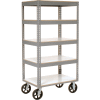 Global Industrial® Boltless Shelf Truck w/5 Shelves & Rubber Casters, 48"L x 24"W x 68"H, Gray