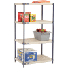 Nexel®, Nexelite®, 4 Tier, Vented Plastic Mat Shelving Unit, 30"W x 21"D x 54"H