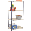 Nexel®, Nexelite®, 4 Tier, Vented Plastic Mat Shelving Unit, 30"W x 21"D x 63"H