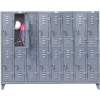 Strong Hold® Heavy Duty Slim-Line Locker 86-18-2TSL - Double Tier 98x18x78 16 Door