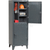 Strong Hold® Personnel Locker 26-24-2TPL - Double Tier 26x24x78 2 Doors Assembled Gray