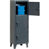 Strong Hold® Personnel Locker 25-18-3TMT - Multiple Tier 22x18x68 3 Doors Assembled Gray