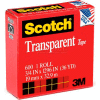 Scotch® Transparent Tape 600, 3/4" x 1296", Boxed, 1" Core, 1 Roll