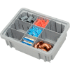 Global Industrial Plastic Dividable Grid Container DG91035,10-7/8"L x 8-1/4"W x 3-1/2"H, Gray - Pkg Qty 20