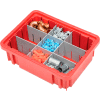 Global Industrial Plastic Dividable Grid Container - DG91035,10-7/8"L x 8-1/4"W x 3-1/2"H, Red - Pkg Qty 20