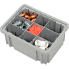 Global Industrial Plastic Dividable Grid Container - DG91050,10-7/8"L x 8-1/4"W x 5"H, Gray - Pkg Qty 20