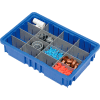 Global Industrial Plastic Dividable Grid Container DG92035,16-1/2"L x 10-7/8"W x 3-1/2"H, Blue - Pkg Qty 12