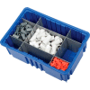 Global Industrial Plastic Dividable Grid Container - DG92060,16-1/2"L x 10-7/8"W x 6"H, Blue - Pkg Qty 8