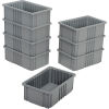 Plastic Dividable Grid Container, 16-1/2 L x 10-7/8 W x 6 H, Gray - Pkg Qty
																			