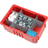 Global Industrial Plastic Dividable Grid Container - DG92060,16-1/2"L x 10-7/8"W x 6"H, Red - Pkg Qty 8