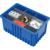 Global Industrial Plastic Dividable Grid Container - DG92080,16-1/2"L x 10-7/8"W x 8"H, Blue - Pkg Qty 8