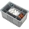 Global Industrial Plastic Dividable Grid Container - DG92080,16-1/2"L x 10-7/8"W x 8"H, Gray - Pkg Qty 8