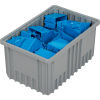 Plastic Dividable Grid Container, 16-1/2 L x 10-7/8 W x 8 H, Gray - Pkg Qty
																			