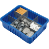 Global Industrial Plastic Dividable Grid Container - DG93060, 22-1/2"L x 17-1/2"W x 6"H, Blue - Pkg Qty 3