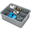 Global Industrial Plastic Dividable Grid Container - DG93080, 22-1/2"L x 17-1/2"W x 8"H, Gray - Pkg Qty 3