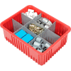 Global Industrial Plastic Dividable Grid Container - DG93080, 22-1/2"L x 17-1/2"W x 8"H, Red - Pkg Qty 3