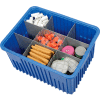 Global Industrial Plastic Dividable Grid Container - DG93120, 22-1/2"L x 17-1/2"W x 12"H, Blue - Pkg Qty 3