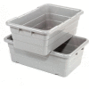 Global Industrial Cross Stack Nest Tote Tub - 25-1/8 x 16 x 8-1/2 Gray - Pkg Qty 6