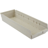 Global Industrial Plastic Nesting Storage Shelf Bin 8-3/8"W x 23-5/8"D x 4"H Beige - Pkg Qty 6