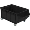 Quantum Mobile Magnum Plastic Stacking Bin, 18"W x 28"D x 15"H, Black
