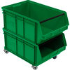 Secure Stacking of Giant Storage Stacking Bin with Casters
