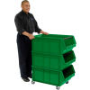 Secure Stacking of Giant Storage Stacking Bin with Casters