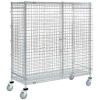 Wire Security Truck, Poly-Z-Brite®, 24"W x 36"L x 69"H, Polyurethane, 4 Swivel, 2 Brake Casters
