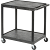 Luxor® HE32 Plastic Shelf Truck 24 x 18 x 33-1/2, 2 Shelves, Black