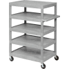 Luxor® BC50 Plastic Shelf Truck 24 x 18 x 46, 5 Shelves, Gray