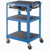 Global Industrial® Steel Mobile Workstation Cart with Slide out keyboard and Mouse Shelf-Blue