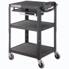 Global Industrial® Steel Mobile Workstation Cart with Slide out keyboard & Mouse Shelf - Black